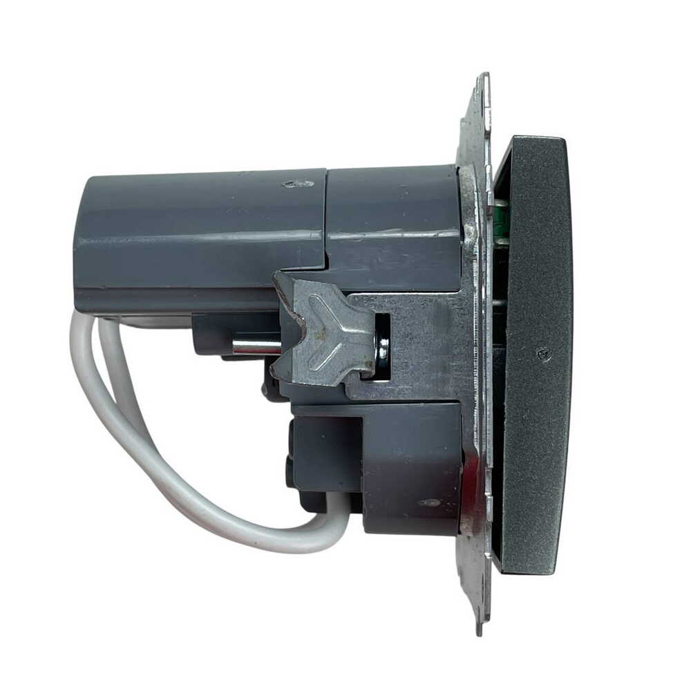 Розетка ZENA ELBI чорний металік 1-на з заземленням + 2USB ( Type C+A ) без рамки ( 609-011100-334 )